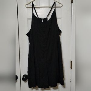 Size 3XL Black Spaghetti-Strap Romper